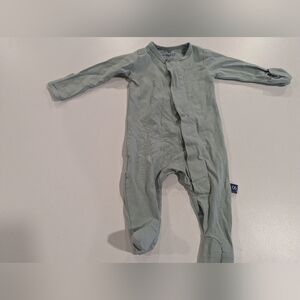 Simply Magnetic Me Sleeper Footie Newborn Light Green Baby Pajamas One Piece